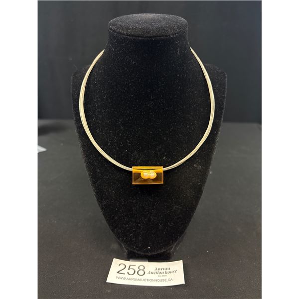 Sterling Silver Choker Necklace Marked 925 on Each Ends