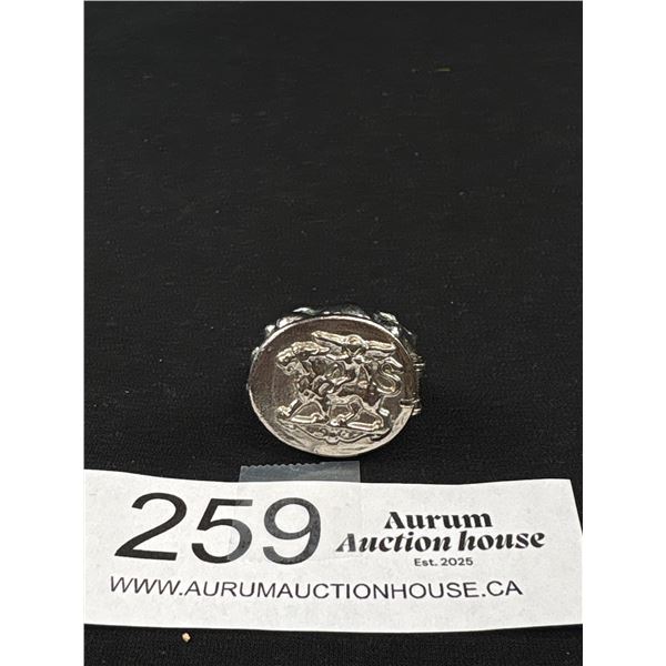 Vintage Ornate Silver Poison Ring