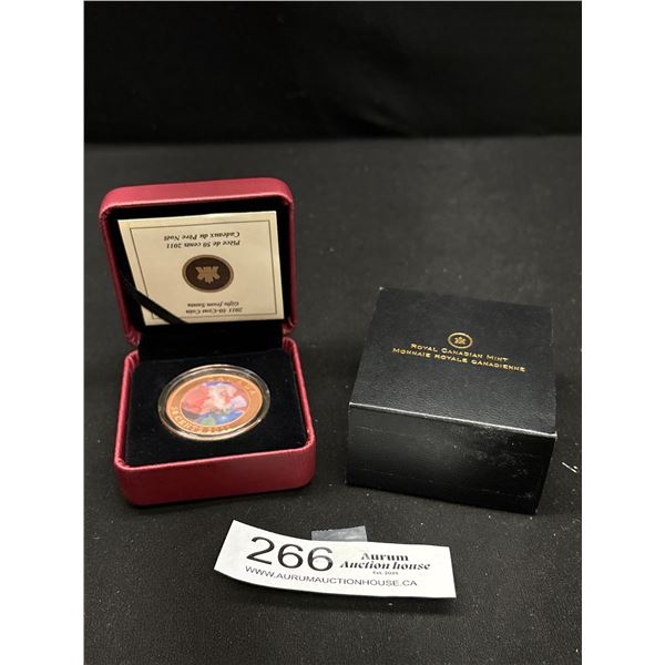 2011 50c Royal Canadian Mint Colourized Coin in Original Holder