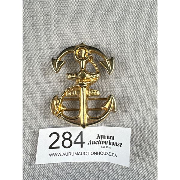 Gold Plated Century Canada Anker Belt Buckle