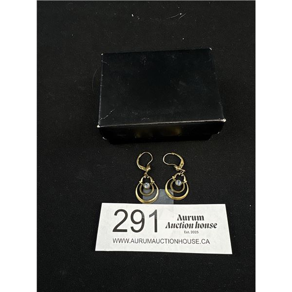 Pair of Antique Dangle Earrings, Each Marked K & L RGP Rolled Gold Plated