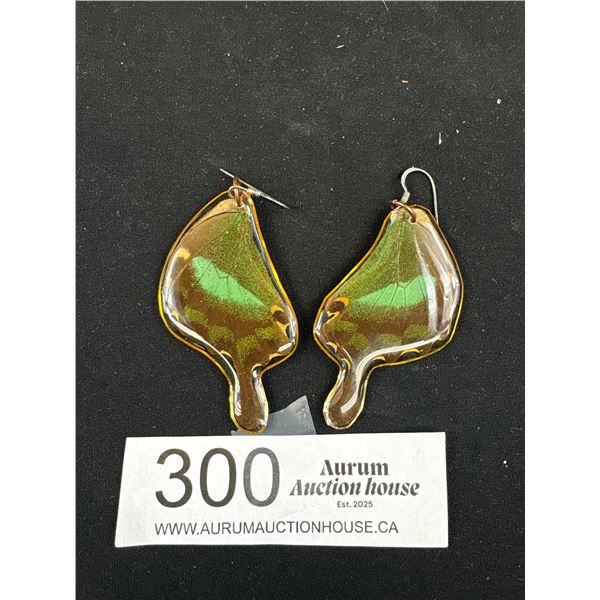 Pair of Laminated Butterfly Wings Earrings