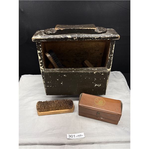 Wooden Shoe Polishing Box