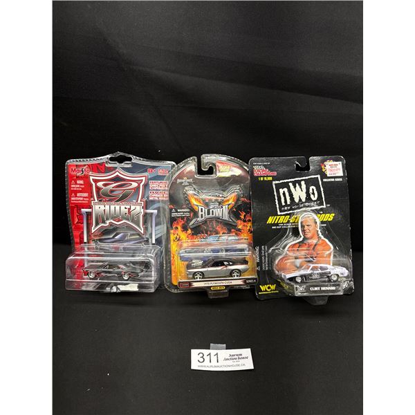 Lot of 3 Specialty Diecast Cars Sealed in Package NWO, 1/64 Scale etc