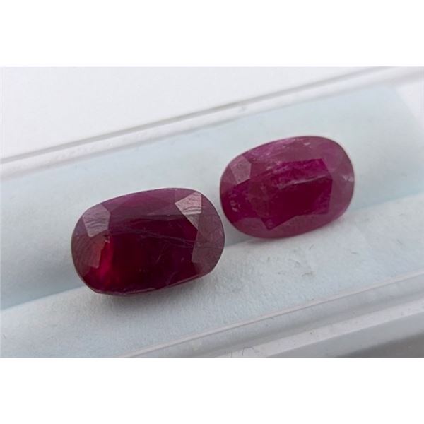 11.03ct Pair of Oval Mixed Cut Natural Tanzania Rubies ($5,500 Appraisal