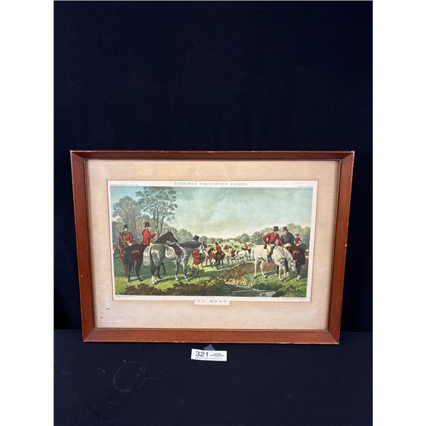 Vintage Framed Print Herrings Fox-Hunting Scenes "The Meet"