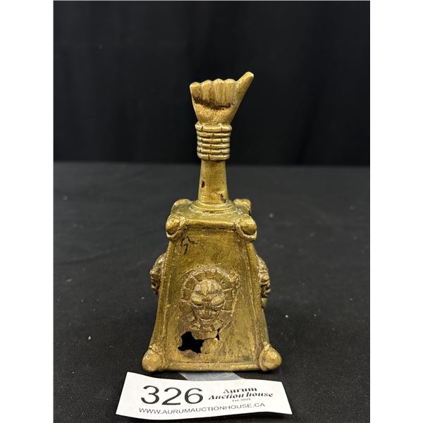 Nice Very Old Brass Bell (Has Hole In It)