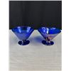 Image 2 : 5 Very Nice Blue Irredescant Sherbetdish Art Glass