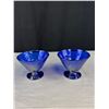 Image 4 : 5 Very Nice Blue Irredescant Sherbetdish Art Glass