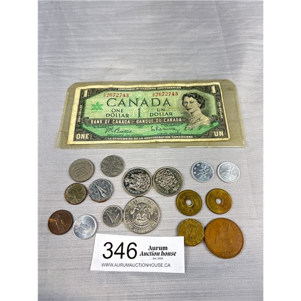 Coins + Banknote Lot