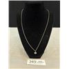 Image 1 : Large Solitaire Diamond Look Necklace