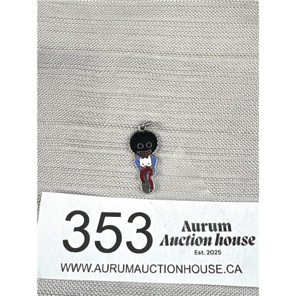A Vintage Golden Shred "Golliwog" Enamel Charm