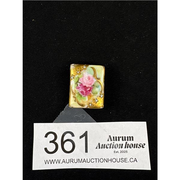 Lovely Hand Painted Button Hole Brooch