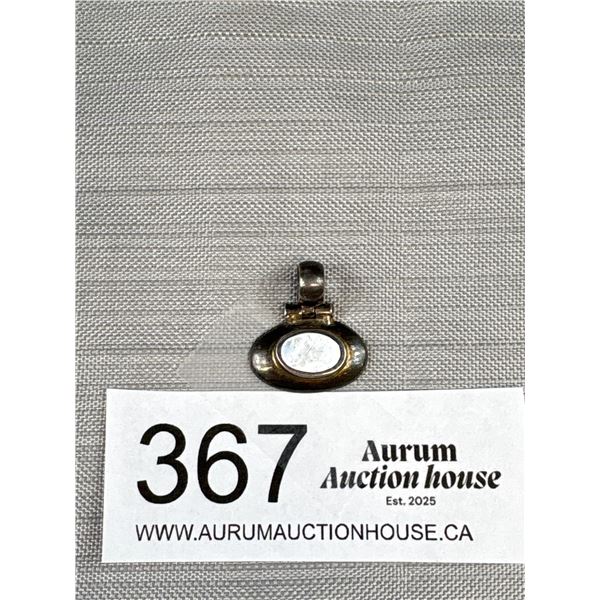 Sterling Mother of Pearl Modernist Pendant