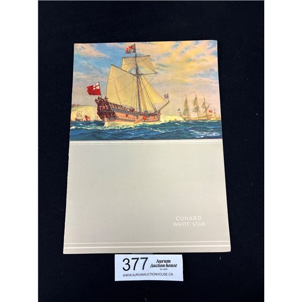 R.M.S Media Curated White Star Menu 1950 (Great Convo)