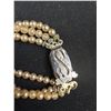 Image 5 : Vintage Triple Strands Pearls Necklace w/ Original Silver Clasp, Marked Evco