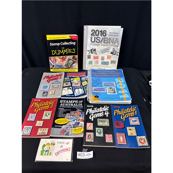 Lot of 9 Stamp Related Books, Catalogues, etc.