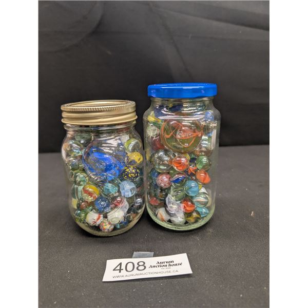 2 Jars of Vintage Marbles