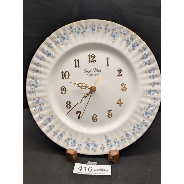 Vintage 10 1/2" Royal Albert Plate Wall Clock