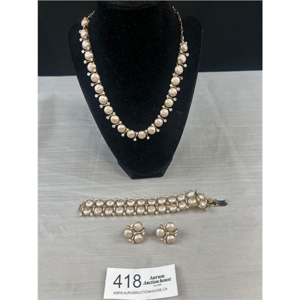 Vinatge Jewelry Lot necklace Bracelet and Earrings Marked Star