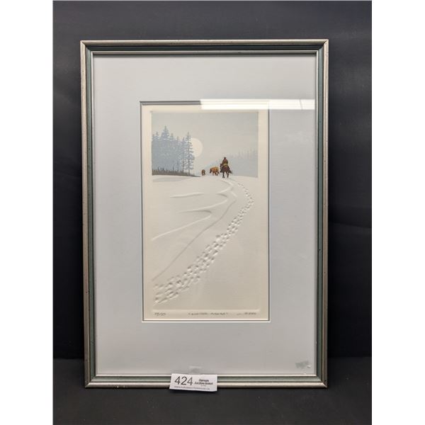 Professionally Framed 14"x20" Numbered Print Winter Range by Len Gibbs
