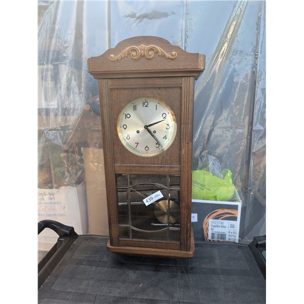 Vinatage German Oak Cased Wall Clock No Keys