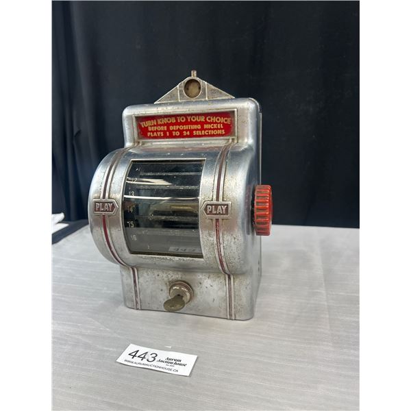 1940s Packard Wall Box Music Selector for Juke Box w Key