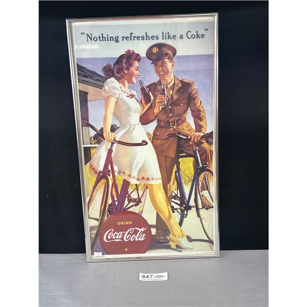 Professionally Framed 13"x24" Coca-cola Print
