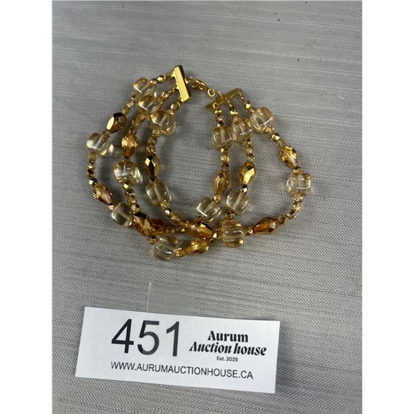 Vintage Triple Strands Bracelet w/ Original Closure Marked 1/20 14k GF