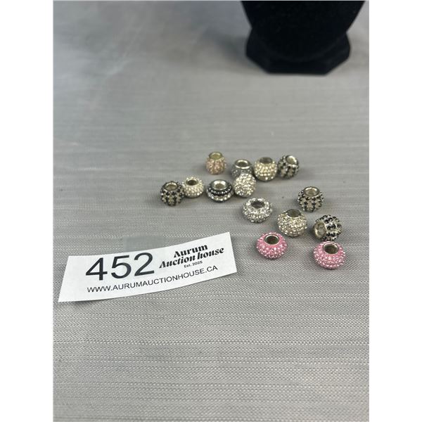 14 Pandora Style Rhinestone Beads