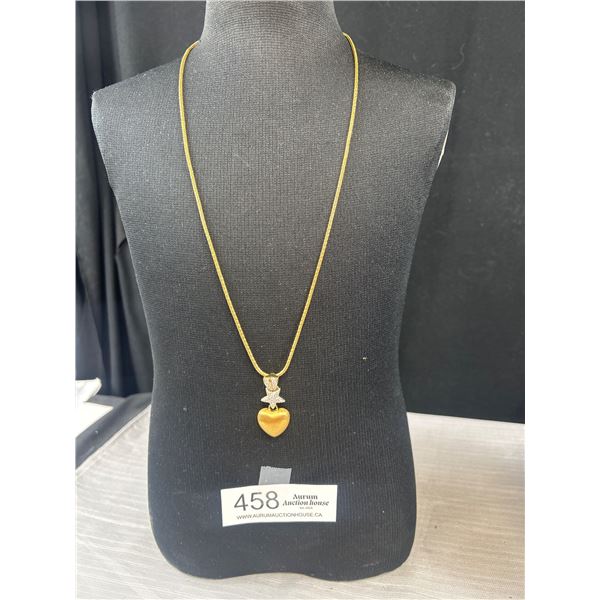 Vintage Gold Tone w/ Rhinestones Butler Marked Necklace