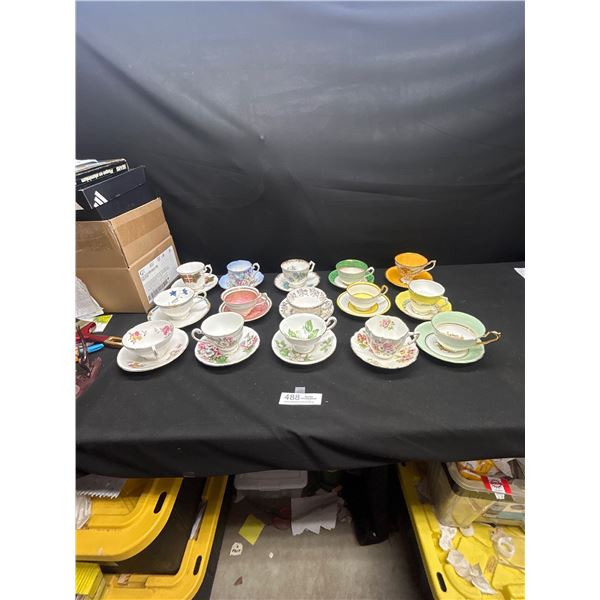 Lot of 15 Vintage Bone China Teacups & Saucers no chips or cracks