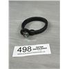 Image 1 : Vintage Leather w/ Silver + Turquoise Bangle Bracelet