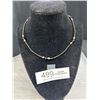 Image 1 : 925 Sterling Silver w/ Beads + Pearls Chocker Necklace