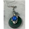 Image 2 : Pair of Hand Crafted Silver w/ Lapis Blue Beads Earrings