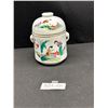 Image 1 : Vintage Chinese Porcelin Hand Painted Jar w/ Lid + Cover