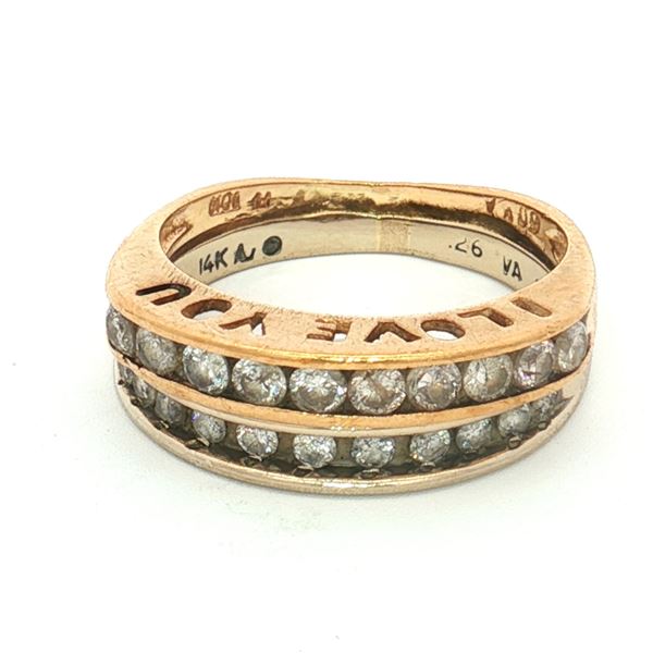 14K & 10K Two-Tone I Love You Diamond Ring