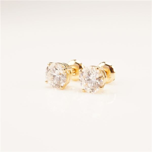 14K Gold 1.84ctw Diamond Stud Earrings