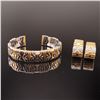 Image 1 : 18K Two-Tone Gold Parentesi Style Cuff Bracelet and Earrings