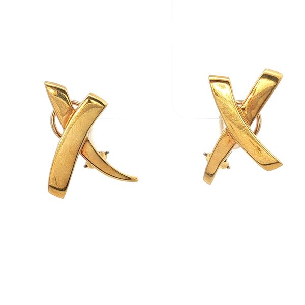 Pair of 18K Gold Tiffany & Co Paloma Picasso X Earrings