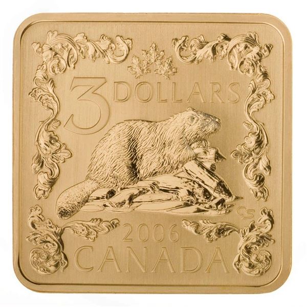 2006 $3 The Beaver (Square) - Sterling Silver Coin