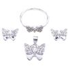 Image 1 : 925 Sterling Silver Gemstone Butterfly Design Stud
