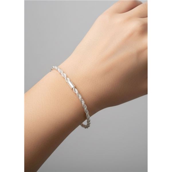 Silver 3mm Rope Bracelet