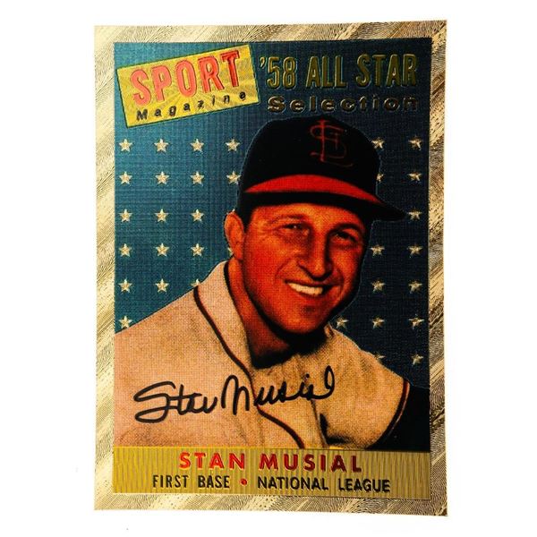 "STAN MUSIAL" 58 All Star Selection 23 Kt Gold Lea