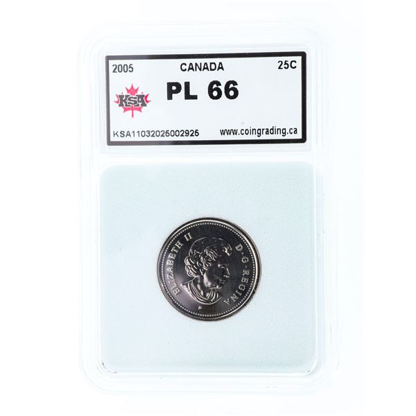 Canada 2005 Twenty Five Cents PL66 Slab