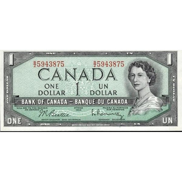 Bank of Canada 1954 One Dollar Choice UNC