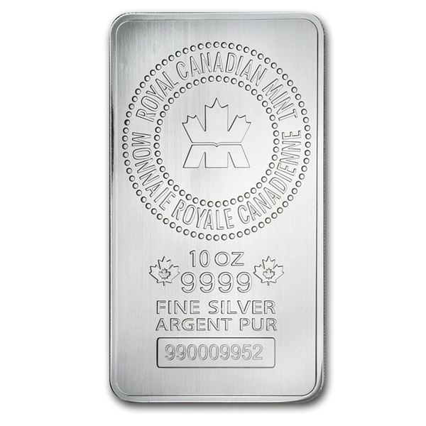 10 Oz Royal Canadian Mint Silver Bar (New) .9999