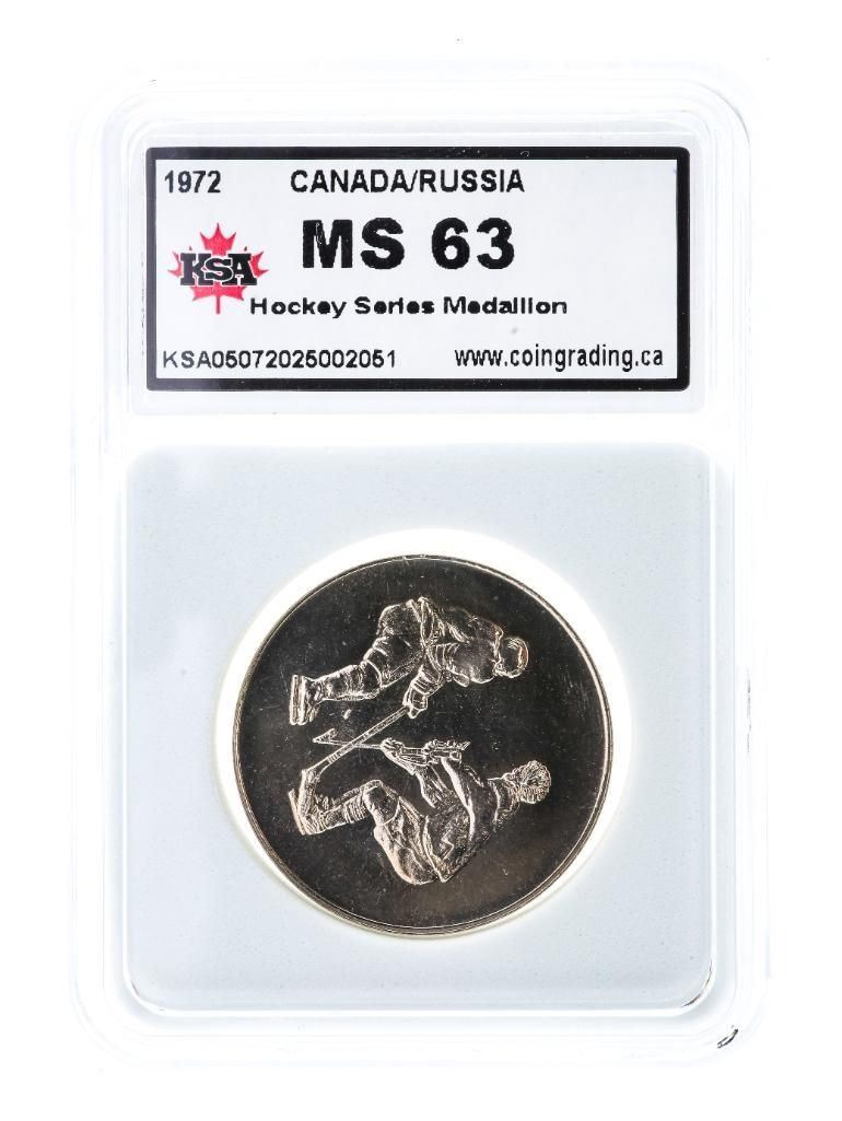 Canada/Russia 1972 Hockey Series Medallion MS63 Sl