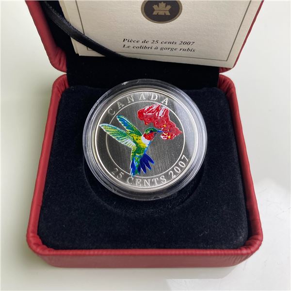 2007 Canada 25 Cent Colour Coin