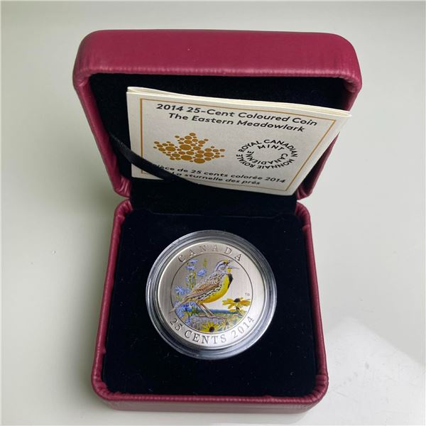 2014 Canada 25 Cent Colour Coin